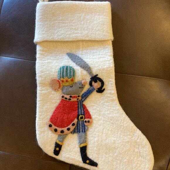 West Elm Kids Felt Stocking Christmas Nutcracker Mouse King - Picture 1 of 1